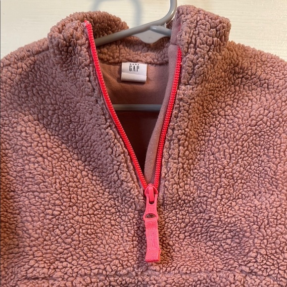Baby Gap Cozy Kids' Fleece Pullover - Pink (mauve) half zipper - Picture 4 of 10